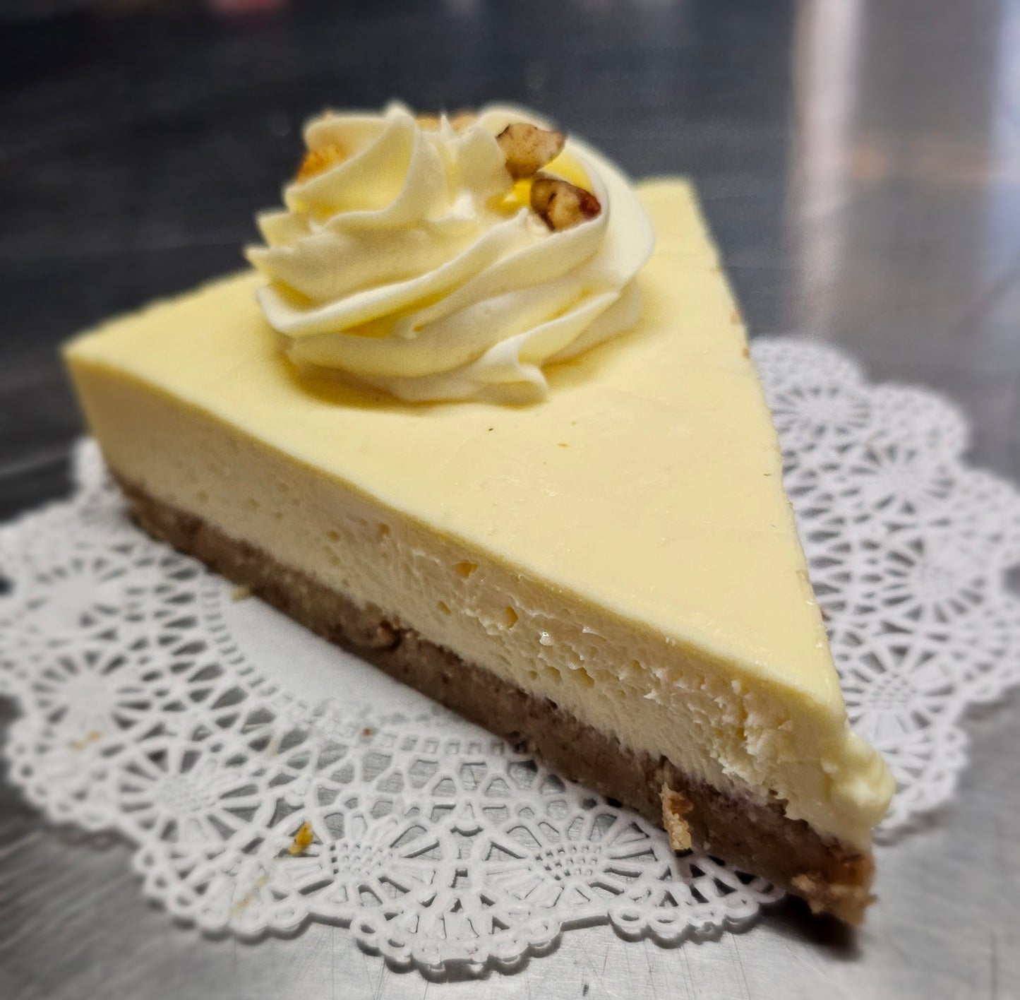 Savory and rich low-carb Banana Bread Bottom Cheesecake crafted for optimal health