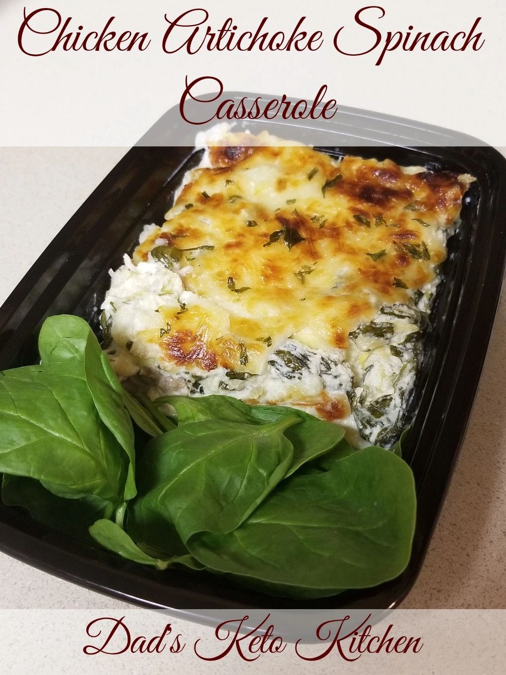 Premium gluten-free and low-carb Chicken Artichoke Spinach Casserole, perfect for any occasion