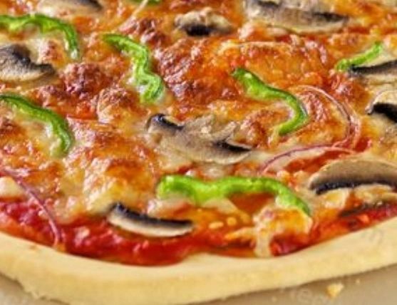 Nutritious and filling keto Mushroom Onion Green Pepper Pizza, perfect for any time of day