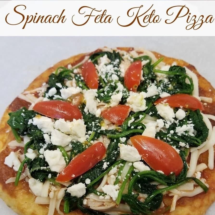 Balanced, flavorful low-carb Gourmet Spinach Feta Pizza made with premium ingredients