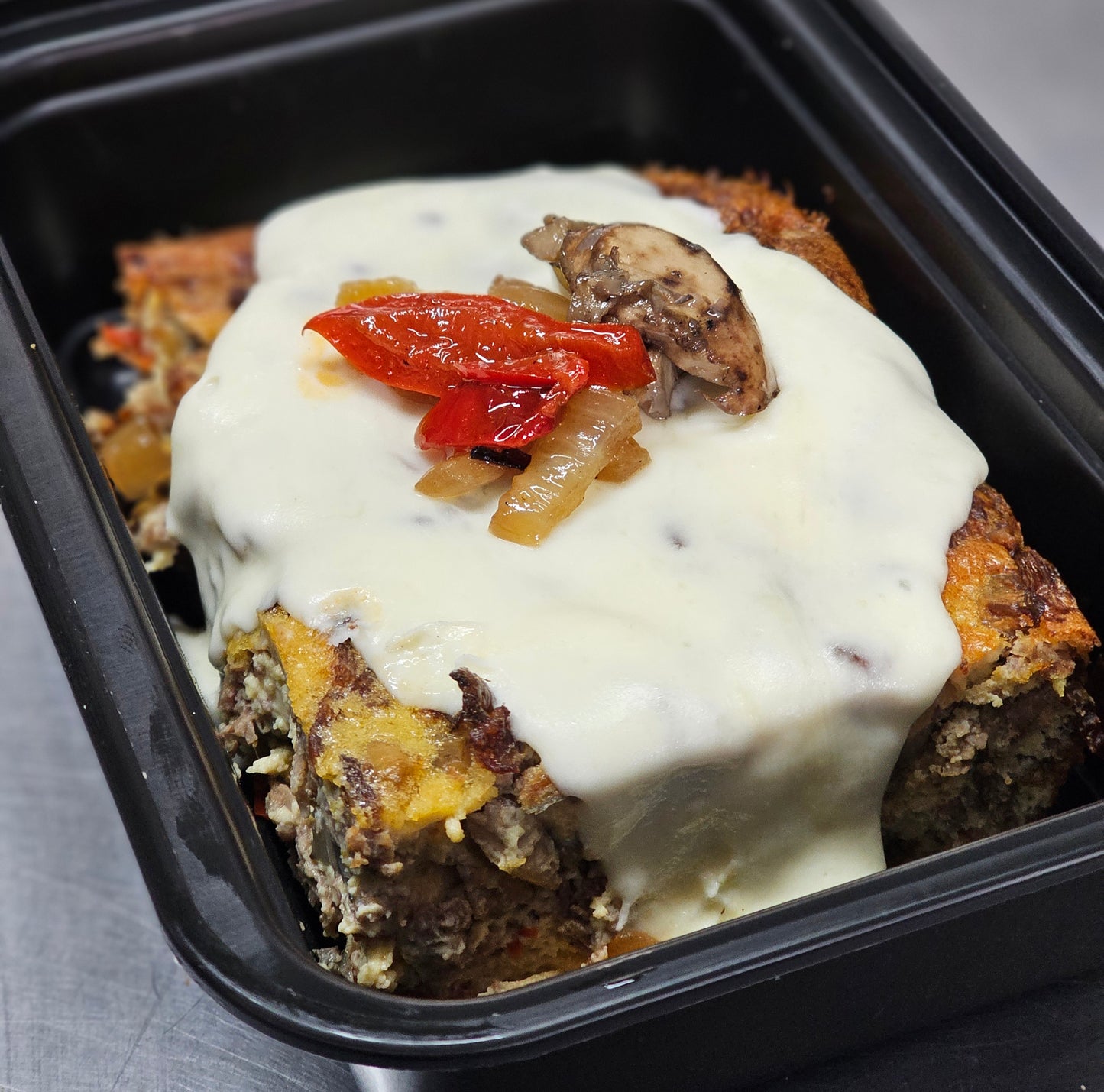 Philly Cheesesteak Quiche (Net Carbs 3g)