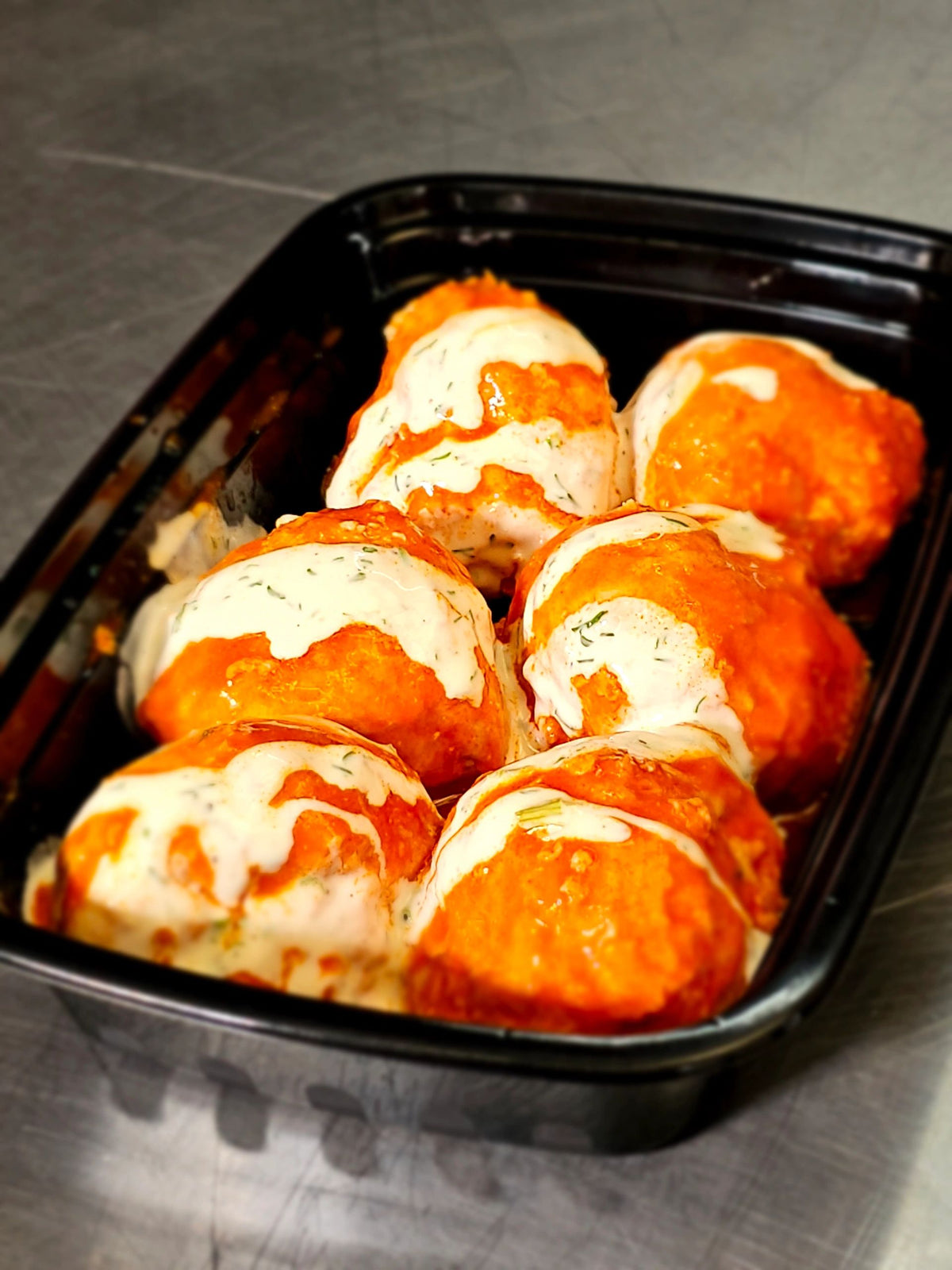 Mouthwatering, wholesome keto-friendly Buffalo Chicken Meatballs w/Ranch (6) made with care