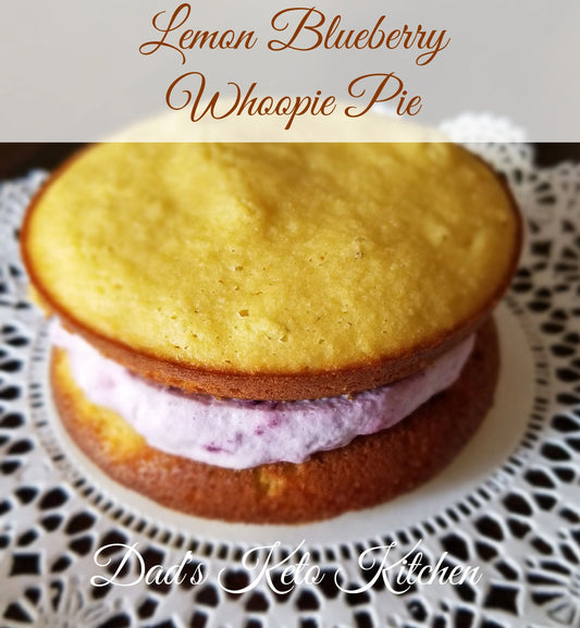 Freshly made low-carb and gluten-free keto Lemon Blueberry Whoopie Pies (4pk)