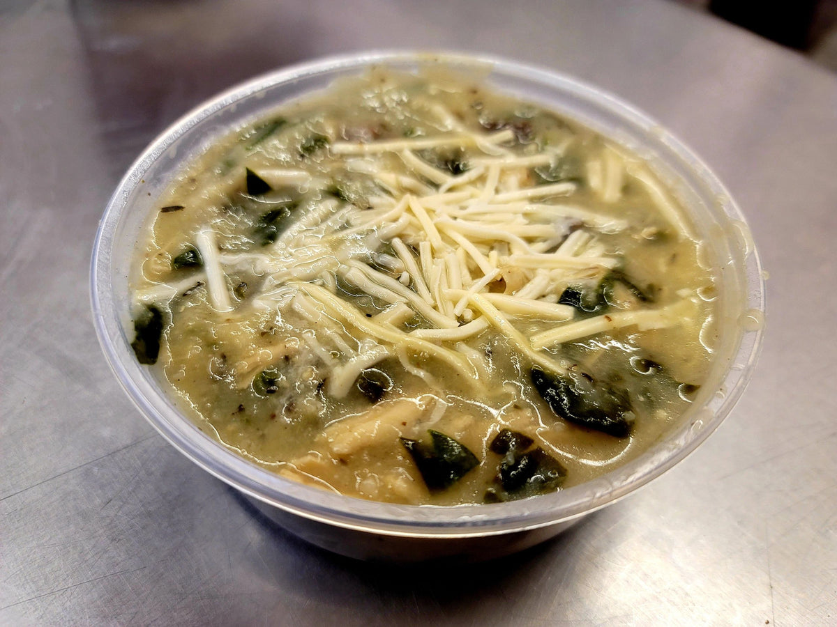 Perfectly portioned keto Creamy Chicken and Spinach Soup 16oz for easy and healthy eating