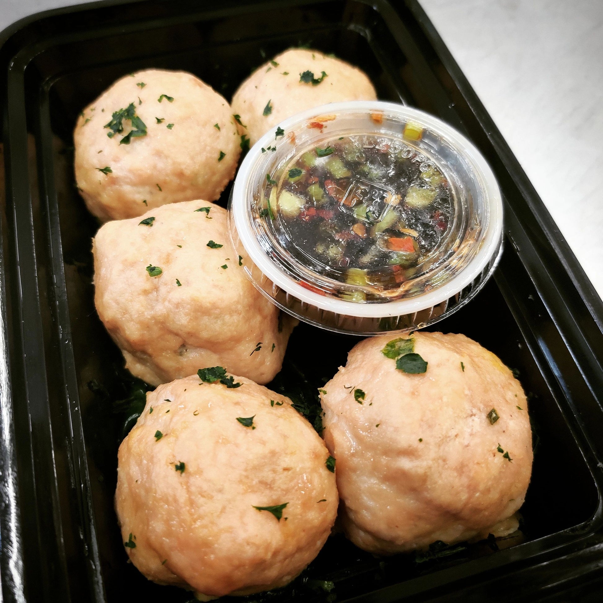 Savory and filling sugar-free Asian Chicken Meatballs w/sauce for keto enthusiasts