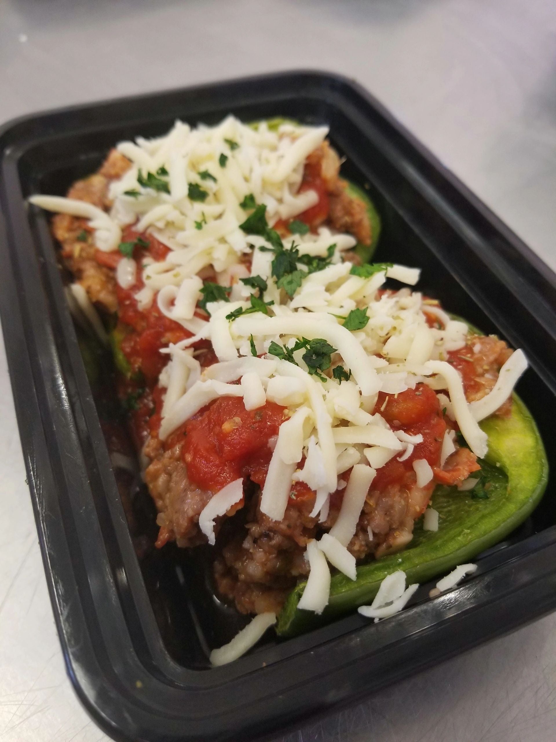 Gourmet keto Supreme Pizza Stuffed Peppers made with premium, all-natural ingredients