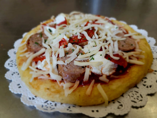 Mouthwatering, wholesome keto-friendly Sausage Ricotta Pepperoni Gourmet Pizza made with care
