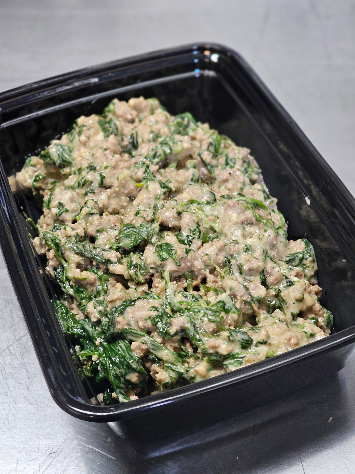 Creamy Beef and Spinach Bowl (Net Carbs: 4g)